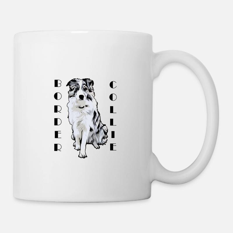 Border Collie Black Merle Comic Texte - Mug blanc - blanc