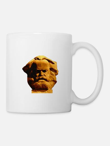 Karl-Marx-Monument, Chemnitzer Nischel. Gold - Tasse - Weiß