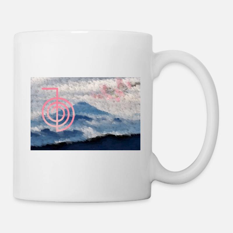 cho ku rei mit fuji und kirschblüten - Tasse - Weiß