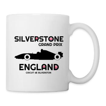 Silverstone, , England, britische Flagge - Tasse - Weiß - Rechts