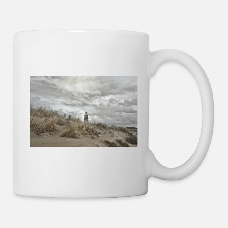 Leuchtturm hinter den Dünen - Tasse - Weiß