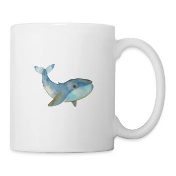 Aquarelle de baleine - Mug blanc - blanc - Droite