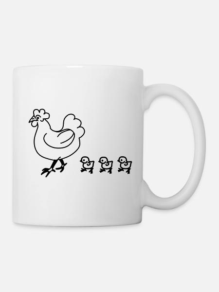 Poulet aux poussins - Mug blanc - blanc