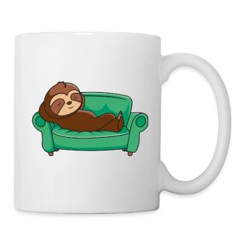 Paresseux Couching - Mug blanc - blanc - Droite