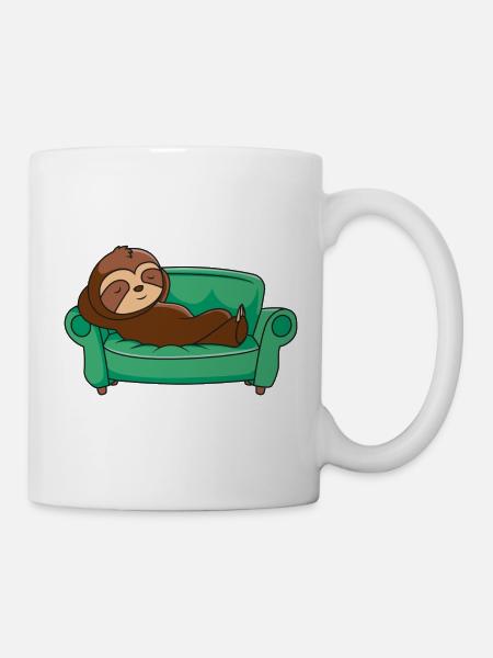 Sloth Couching - Mug - white