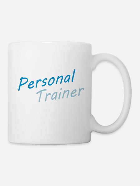 personal trainer blue - Tasse - Weiß