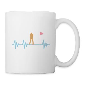 Golf Herzschlag Golfen - Tasse - Weiß - Rechts