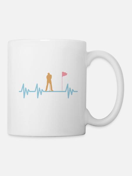 Golf Herzschlag Golfen - Tasse - Weiß