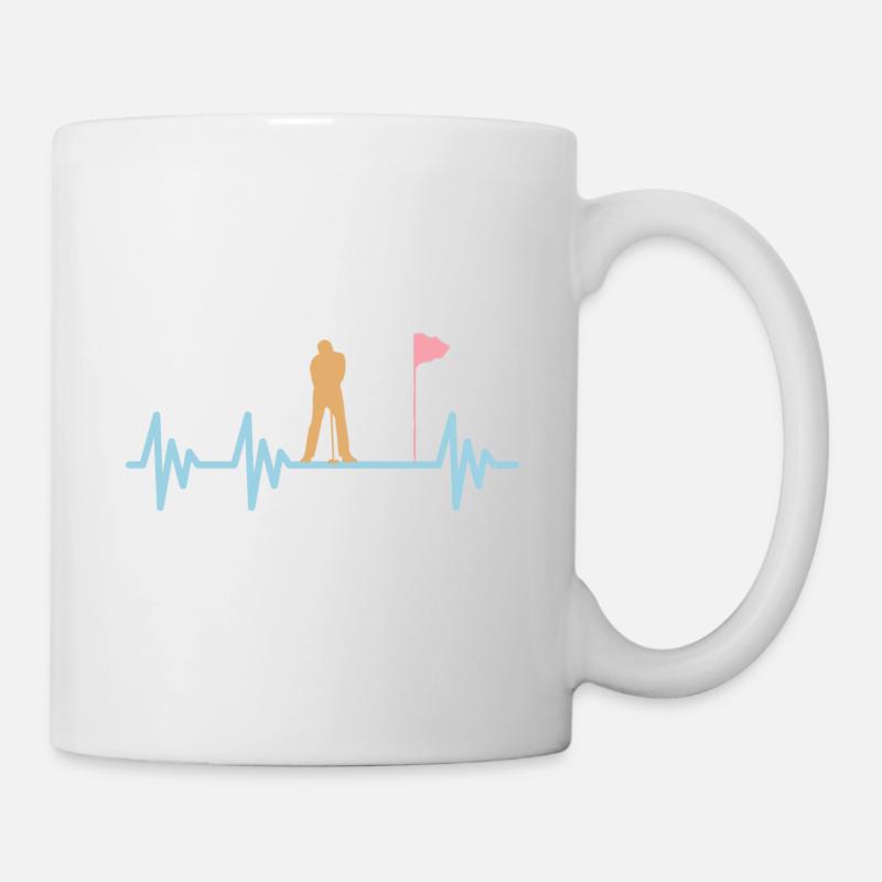 Golf Herzschlag Golfen - Tasse - Weiß