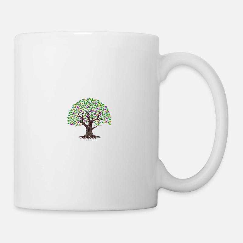 Bunter Baum mit Blättern - Tasse - Weiß