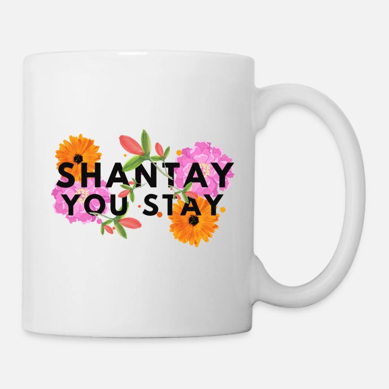 Shantay vous restez - Floral - Mug blanc - blanc