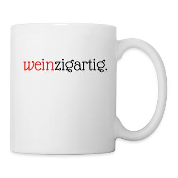 Weinzigartig. - lustig für Weinliebhaber / Vino - Tasse - Weiß - Rechts