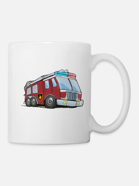Chemise de camion de pompier d’enfant en bas âge - Mug blanc - blanc