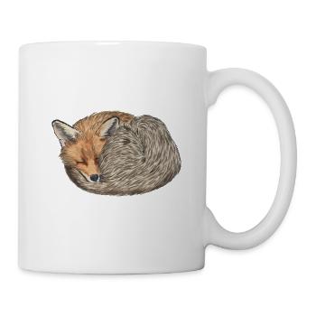 schlafender zusammengerollter Rot Fuchs - Tasse - Weiß - Rechts
