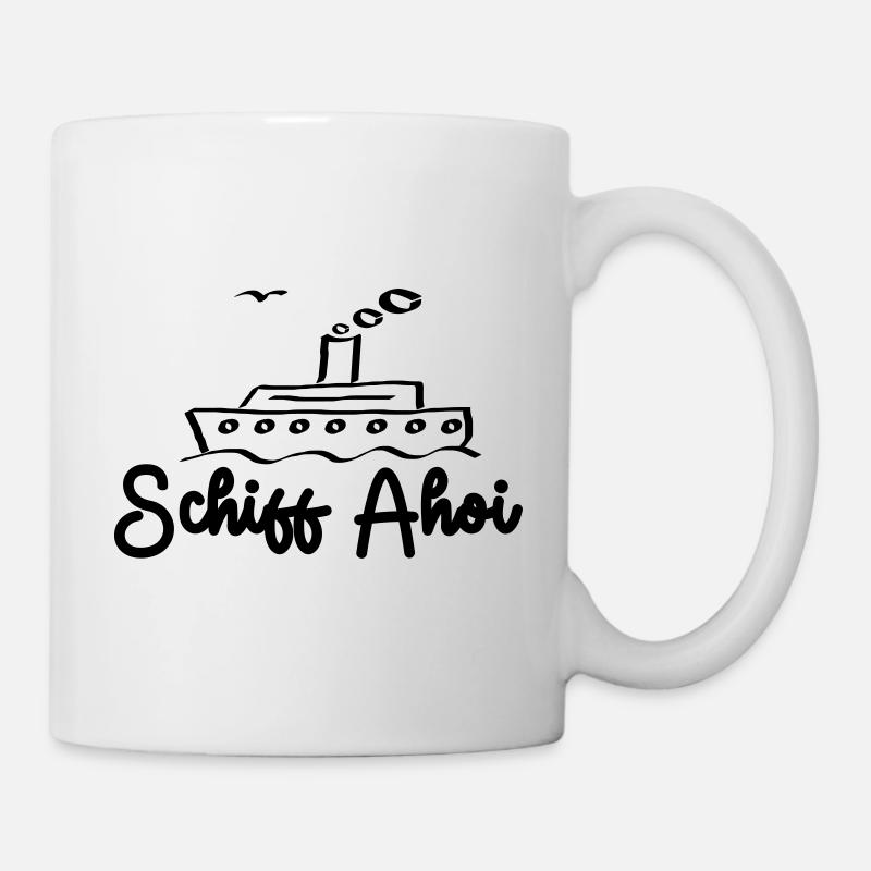 Schiff Ahoi - Tasse - Weiß