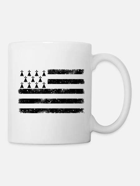 Drapeau Bretagne VINTAGE - Mug blanc - blanc
