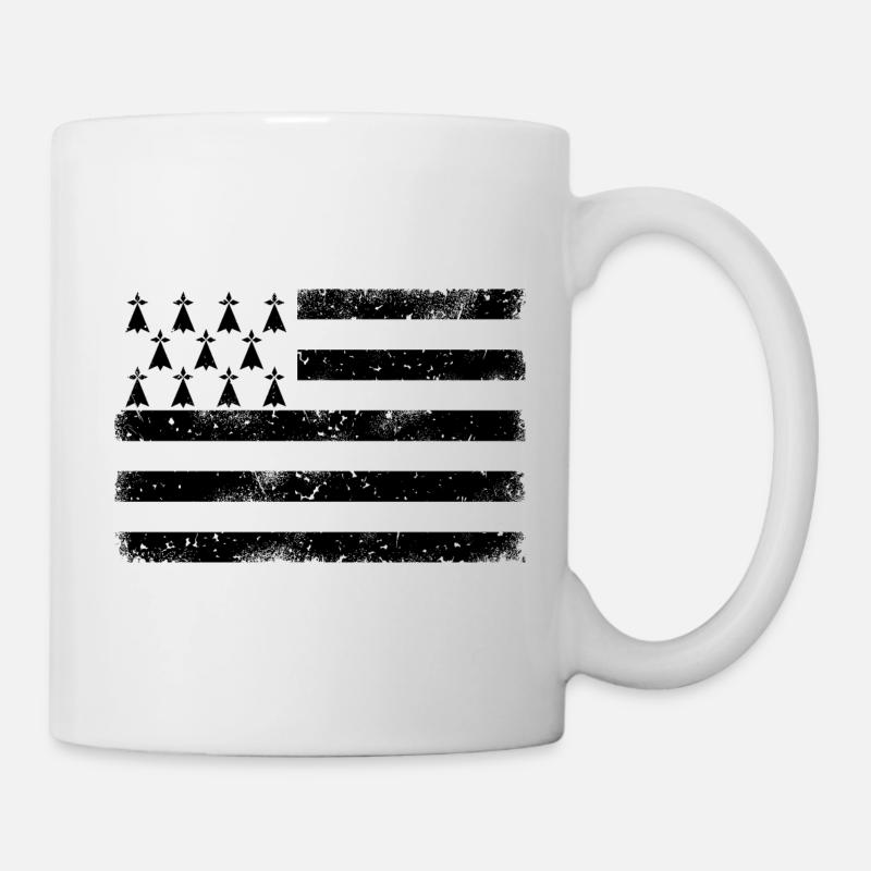 Drapeau Bretagne VINTAGE - Mug blanc - blanc