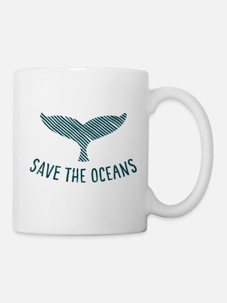 Save the oceans - Tasse - Weiß