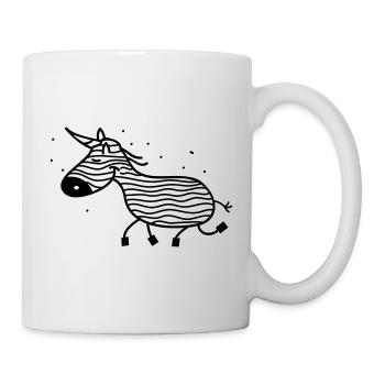 Unicorn zebra funny - Mug - white - Right