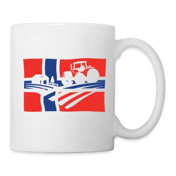 Norvège Tracteur Agriculture - Mug blanc - blanc - Droite