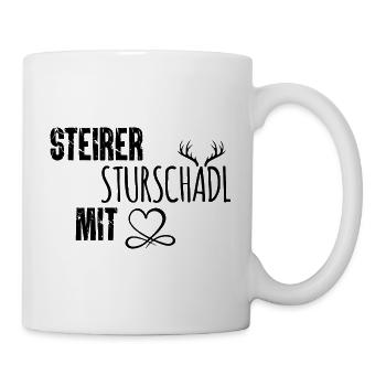 Steirer sturschädel mit Geschenk Steiermark - Tasse - Weiß - Rechts