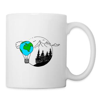Weltkugel Berge - Tasse - Weiß - Rechts