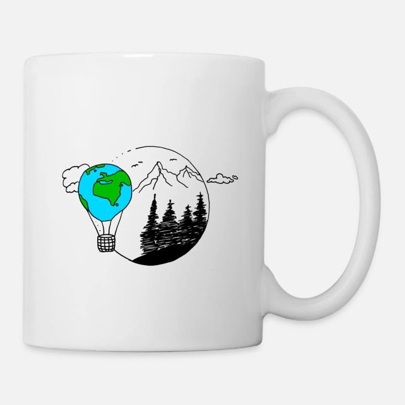 Weltkugel Berge - Tasse - Weiß