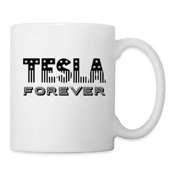 Tesla pour toujours Noir - Mug blanc - blanc - Droite