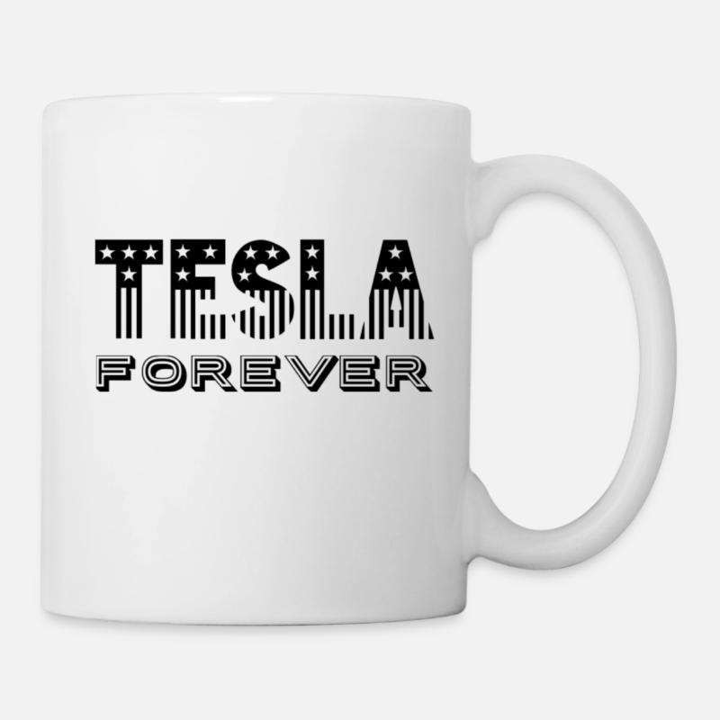 Tesla forever Black - Tasse - Weiß