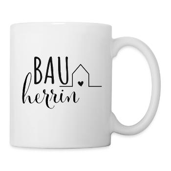 Bauherrin Häuslebauer Hausbesitzerin Hausbau bauen - Tasse - Weiß - Rechts