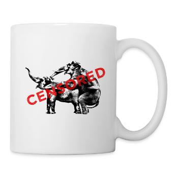 Elephants at love / censored - Mug - white - Right