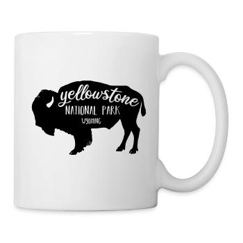 Yellowstone NP Bison color black - Mug - white - Right