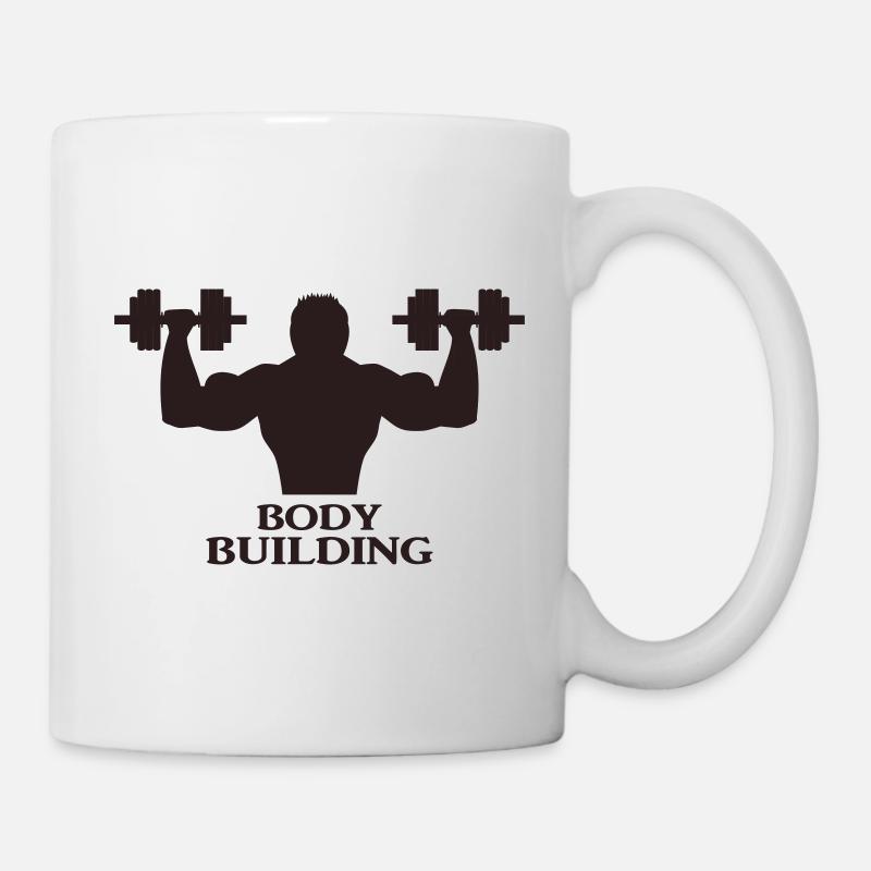 Bodybuilder avec haltères - Mug blanc - blanc