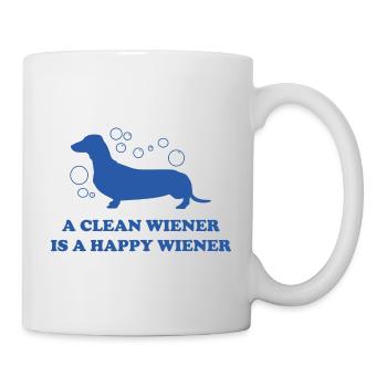 Ein sauberer Wiener ist ein glücklicher Wiener - Tasse - Weiß - Rechts