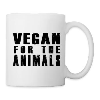 VEGAN for the animals - Tasse - Weiß - Rechts