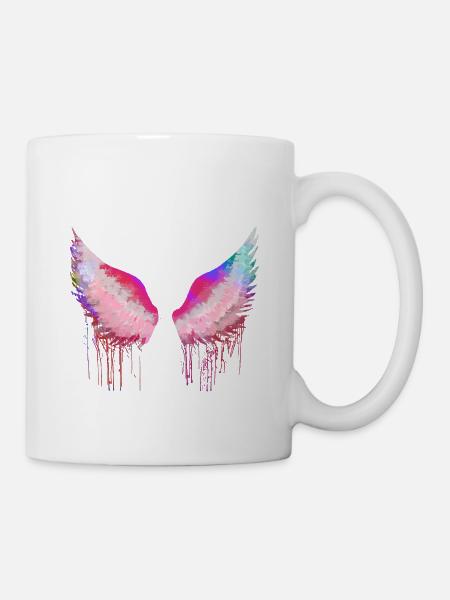 Ailes, ailes d’ange, ailes d’ange, colorées - Mug blanc - blanc