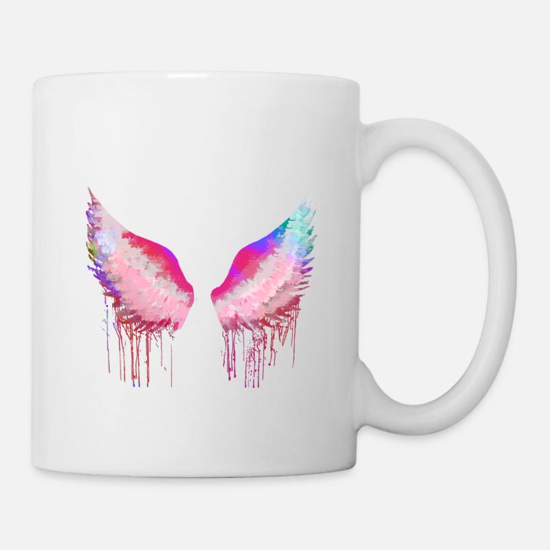Ailes, ailes d’ange, ailes d’ange, colorées - Mug blanc - blanc