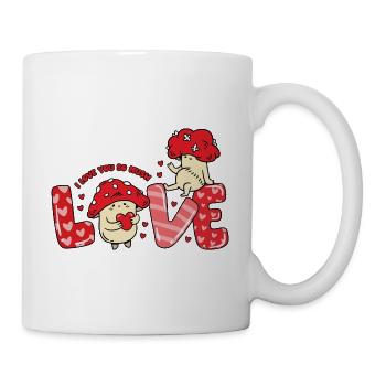 Pilze Liebe Herz Paare Pilz Sprüche Valentinstag - Tasse - Weiß - Rechts