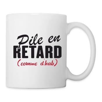 Pile en retard idée cadeau - Mug blanc - blanc - Droite