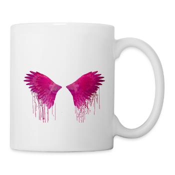 ailes, ange, graffiiti, peinture, rose, ailes d’ange, - Mug blanc - blanc - Droite