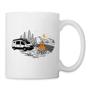 Camper motif in nature when camping | Camper - Mug - white - Right
