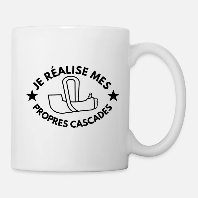 Je réalise mes propres cascades. Bras cassé - Mug blanc - blanc