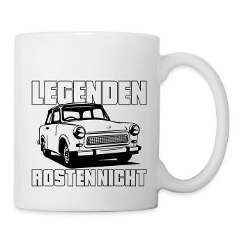 Farbe änderbar | Trabi Trabbi  Pappe DDR - Tasse - Weiß - Rechts