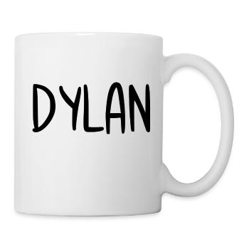 Dylan Custom Name Schriftart Text Geburtstag - Tasse - Weiß - Rechts