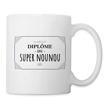 DIPLÔME SUPER NOUNOU - Mug blanc - blanc - Droite