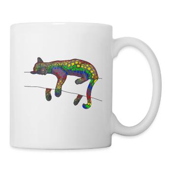 Regenbogen Leopard - Tasse - Weiß - Rechts