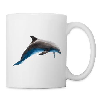 Dolphin Jumping, Fish, Natural - Mug - white - Right