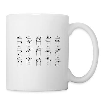 15 Diagramme de référence des accords de ukulélé fréquemment utilisés - Mug blanc - blanc - Droite