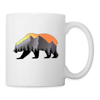 Ombre ours montagnes - Mug blanc - blanc - Droite