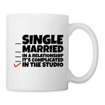 Single, Married, In A Relationship, In The Studio4 - Tasse - Weiß - Rechts
